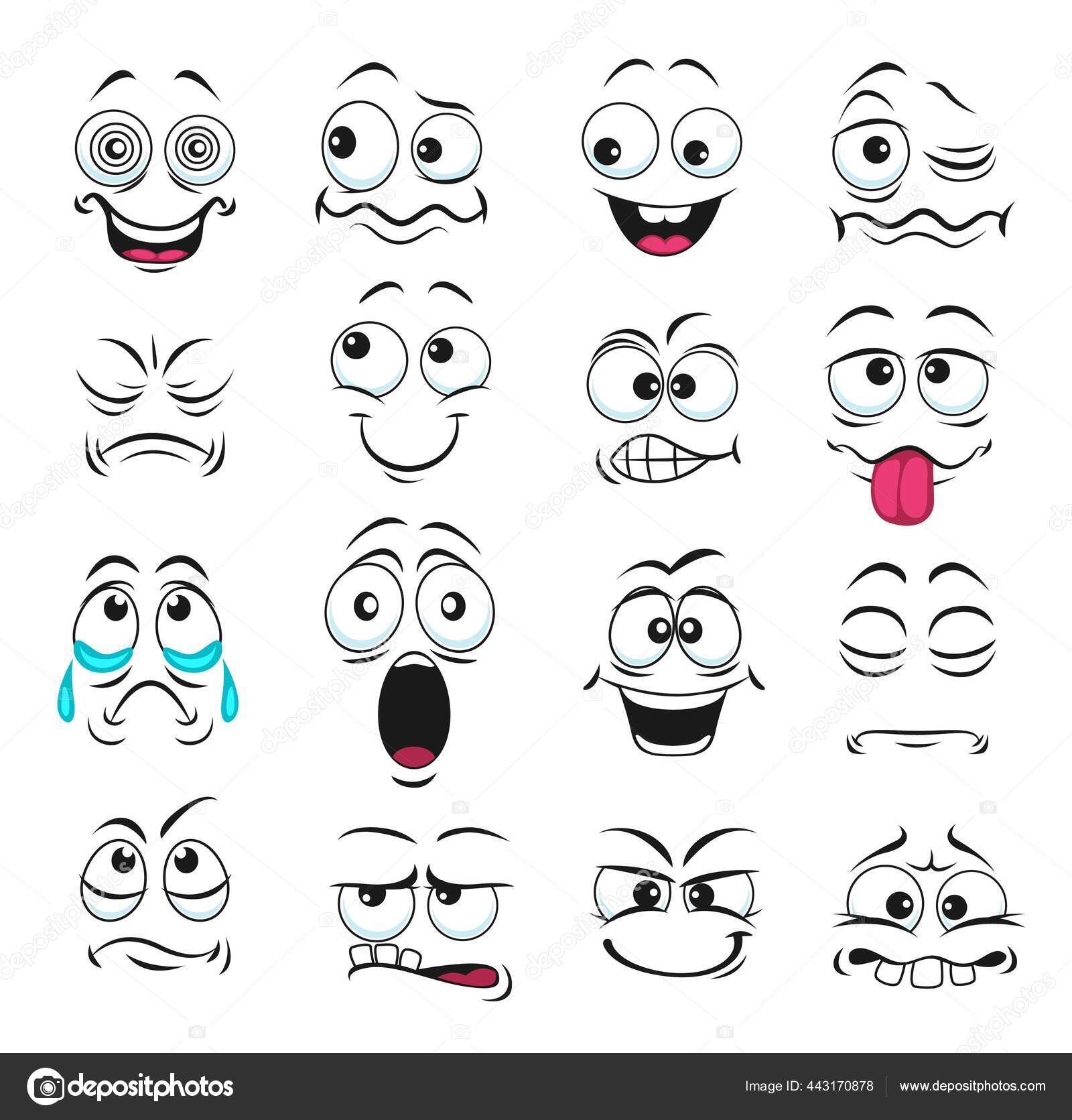 Cartoon Facial Expression Emotion Scared Sad Cry Eye (Download Now) 