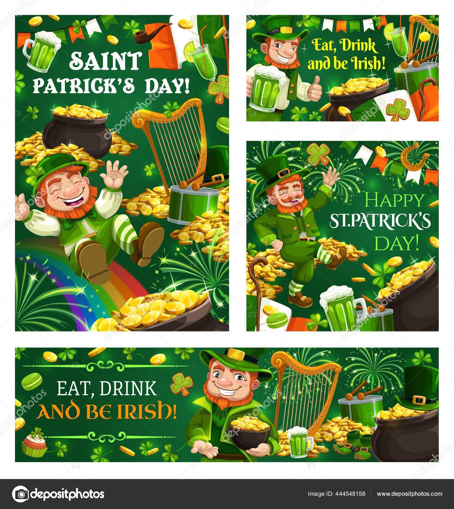 Лепрекон Трюки Розыгрыши День Святого Патрика Ирландские Символы.