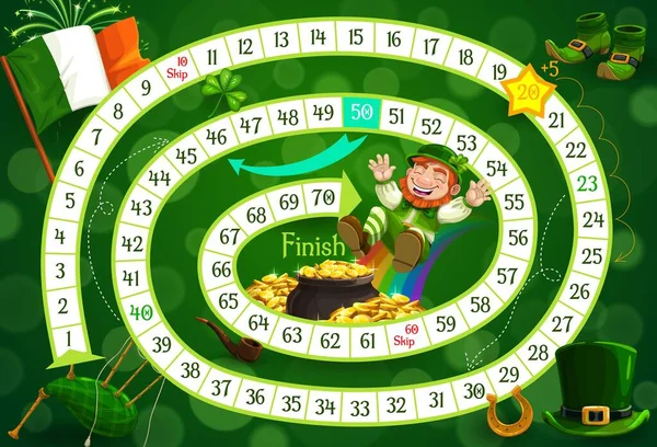 Modèle Vectoriel Jeu Société Pour Enfants Saint Patricks Step Boardgame — Image vectorielle