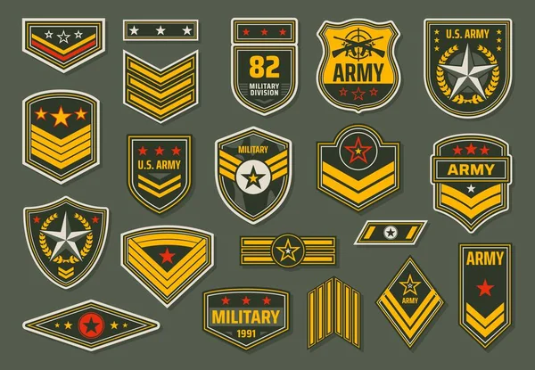 Las Insignias Las Fuerzas Armadas Personal Servicio Militar Clasifica Insignias — Archivo Imágenes Vectoriales