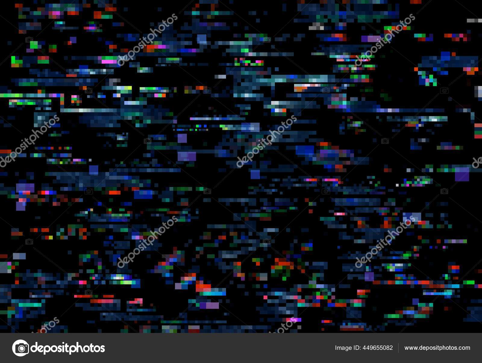 Glitch Ruis Van Pixels Digitale Scherm Achtergrond Vector Televisie Video  Stockvector Door ©Seamartini 449655082