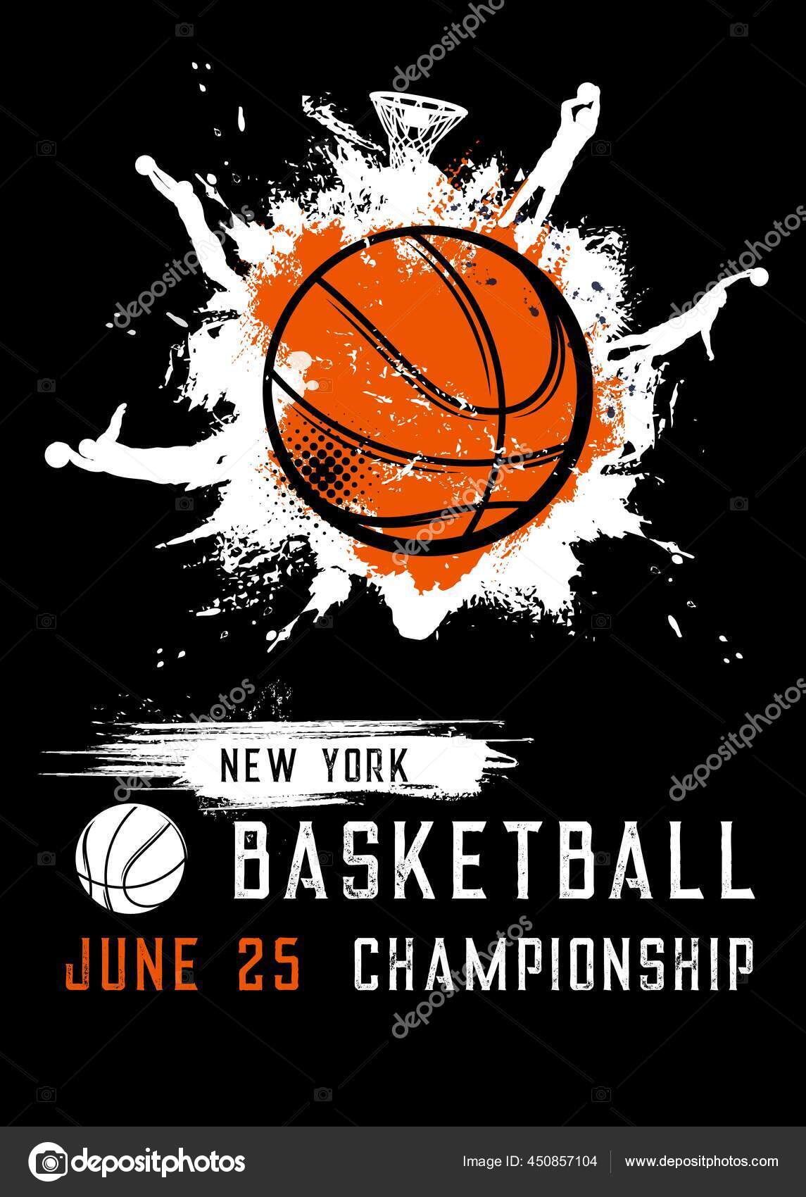 Basketball Championship Sport League Vector Flyer Invitation Tournament  Vintage Grunge Stock Vector by ©Seamartini 450857104