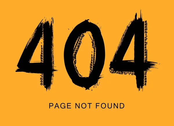 404エラー ページはベクトルオフロードタイヤのプリントで作られたグランジスタイルでは見つかりませんでした メンテナンス中のウェブサイト 黄色の背景に黒い汚れたタイポグラフィ 失われたインターネット接続 404ページの車のタイヤトラック — ストックベクタ