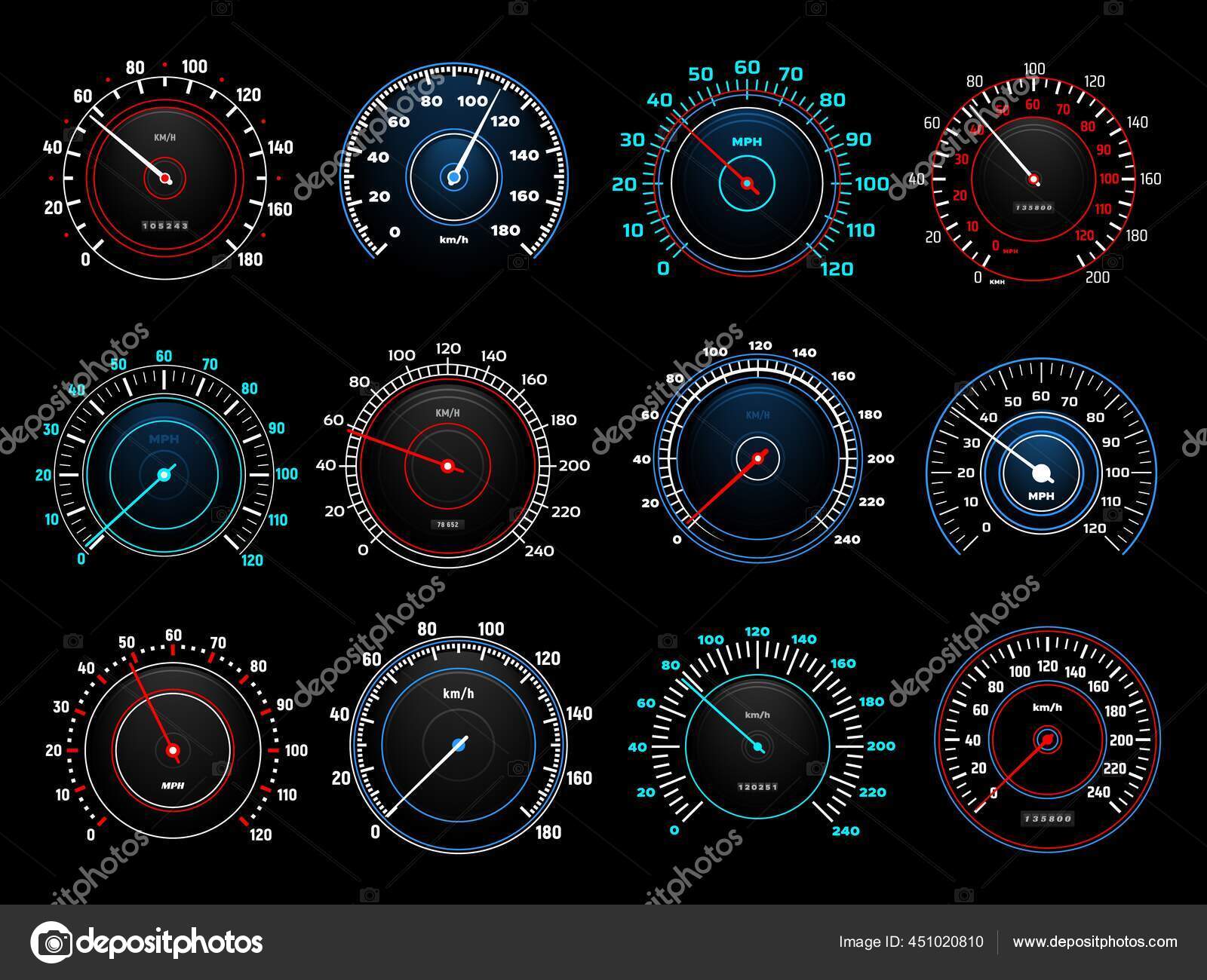 Tableau De Bord Spedometer Tachomètre Indicateurs Numériques Led