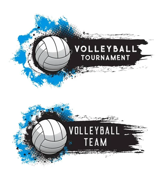 Voleibol Torneio Desportivo Bola Fundo Vetor Banner Com Meio Tom — Vetor de Stock