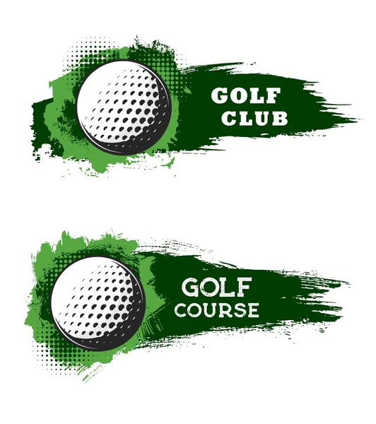 Golf Club Ball Course Sport Tournament Banners Vector Team Championship — Stock Vector