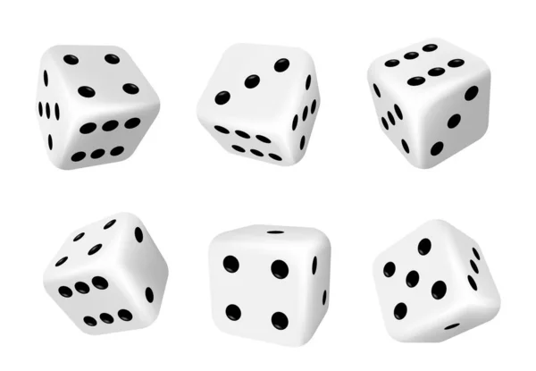 Kostky Izolované Objekty Vektorových Hazardních Her Design Kasino Kostky Poker — Stockový vektor