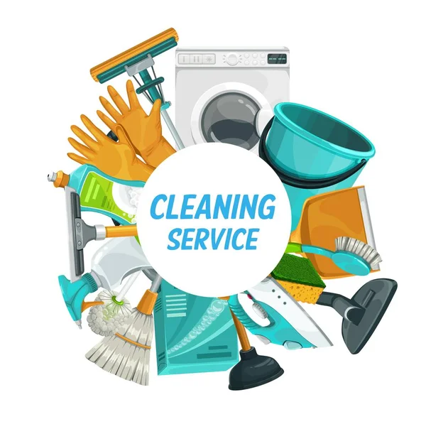 Sprzątanie Domu Pralnia Sprzątanie Domu Baner Wektorowy Czyste Usługi Domowe — Wektor stockowy