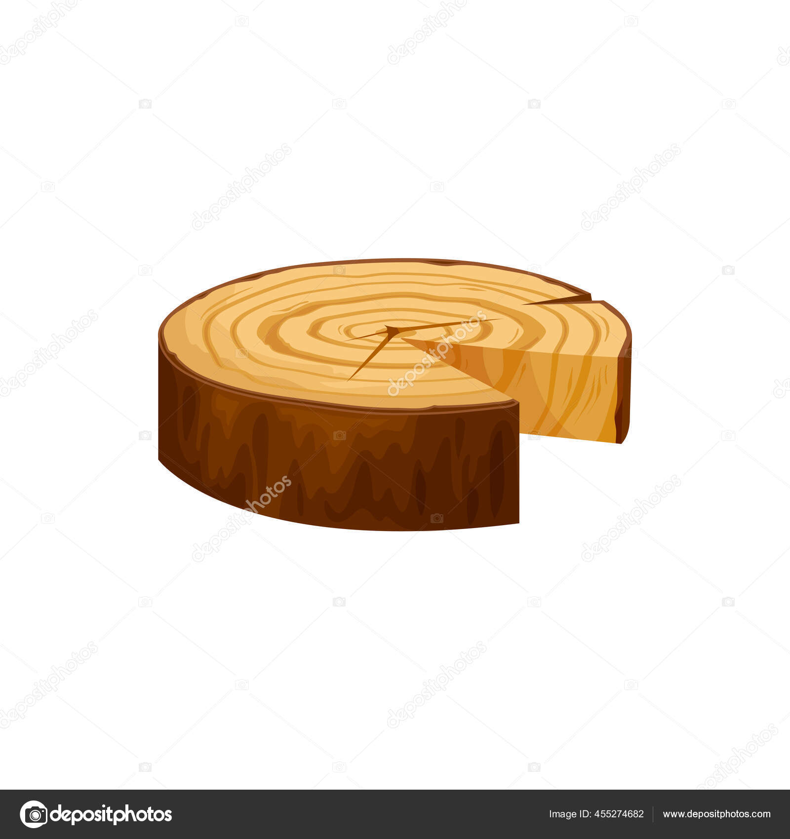 Saw Cut Tree Trunk Isolated Log Wooden Rings Cartoon Icon Stock Vector  Image by ©Seamartini #455274682