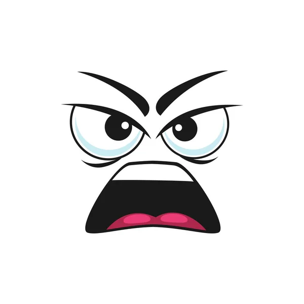 Křičící Smajlík Otevřenými Ústy Izolované Křičící Charakter Vektorova Hněvivá Emojiho — Stockový vektor