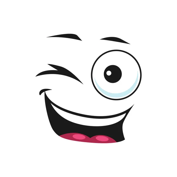 Emoticon Gesto Guiño Ojo Parpadeante Icono Aislado Vector Emoji Alegre — Vector de stock