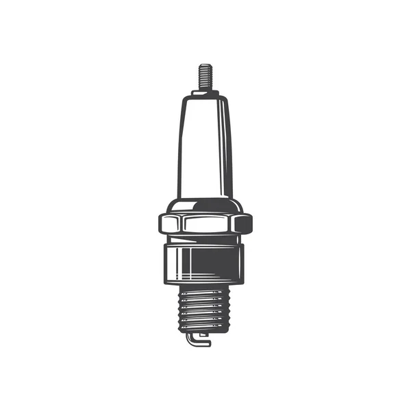 Sparking Plug 전류를 챔버에 모노크롬 아이콘으로 전달한다 내연초의 플러그 자동차 — 스톡 벡터