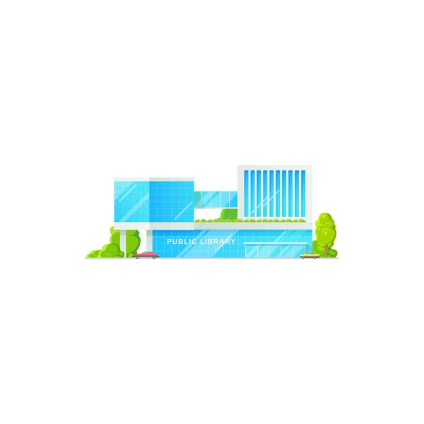 Бібліотека Громадського Будівництва Значок Плоский Ізольований Зовнішній Фасад Векторна Ізольована — стоковий вектор