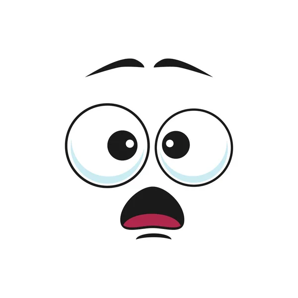 Surprised Cartoon Face Vector Icon Funny Emoji Astonished Facial Expression — Stock Vector