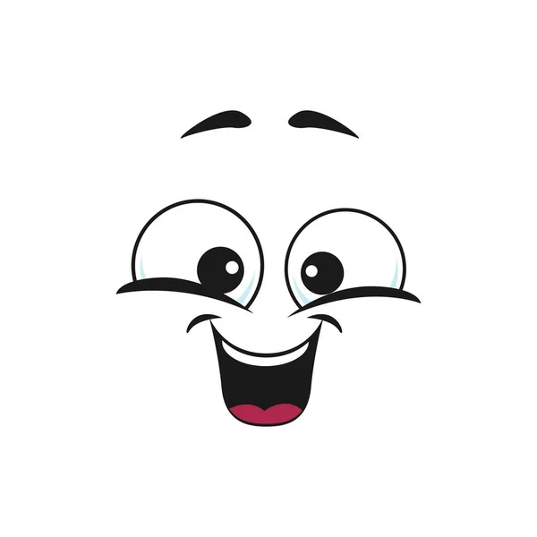 Feliz Cara Dibujos Animados Icono Vectorial Aislado Amplia Sonrisa Emoji — Vector de stock