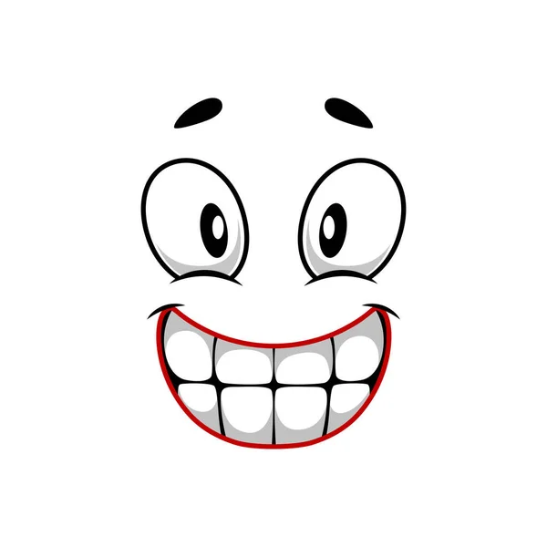 Icono Del Vector Cara Dibujos Animados Emoji Feliz Expresión Facial — Archivo Imágenes Vectoriales