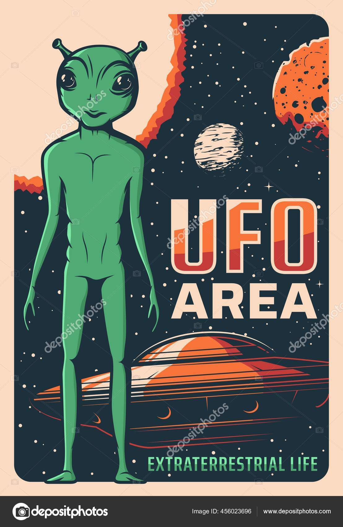 vetor UFO desenho animado adesivo dentro retro cores. isolado