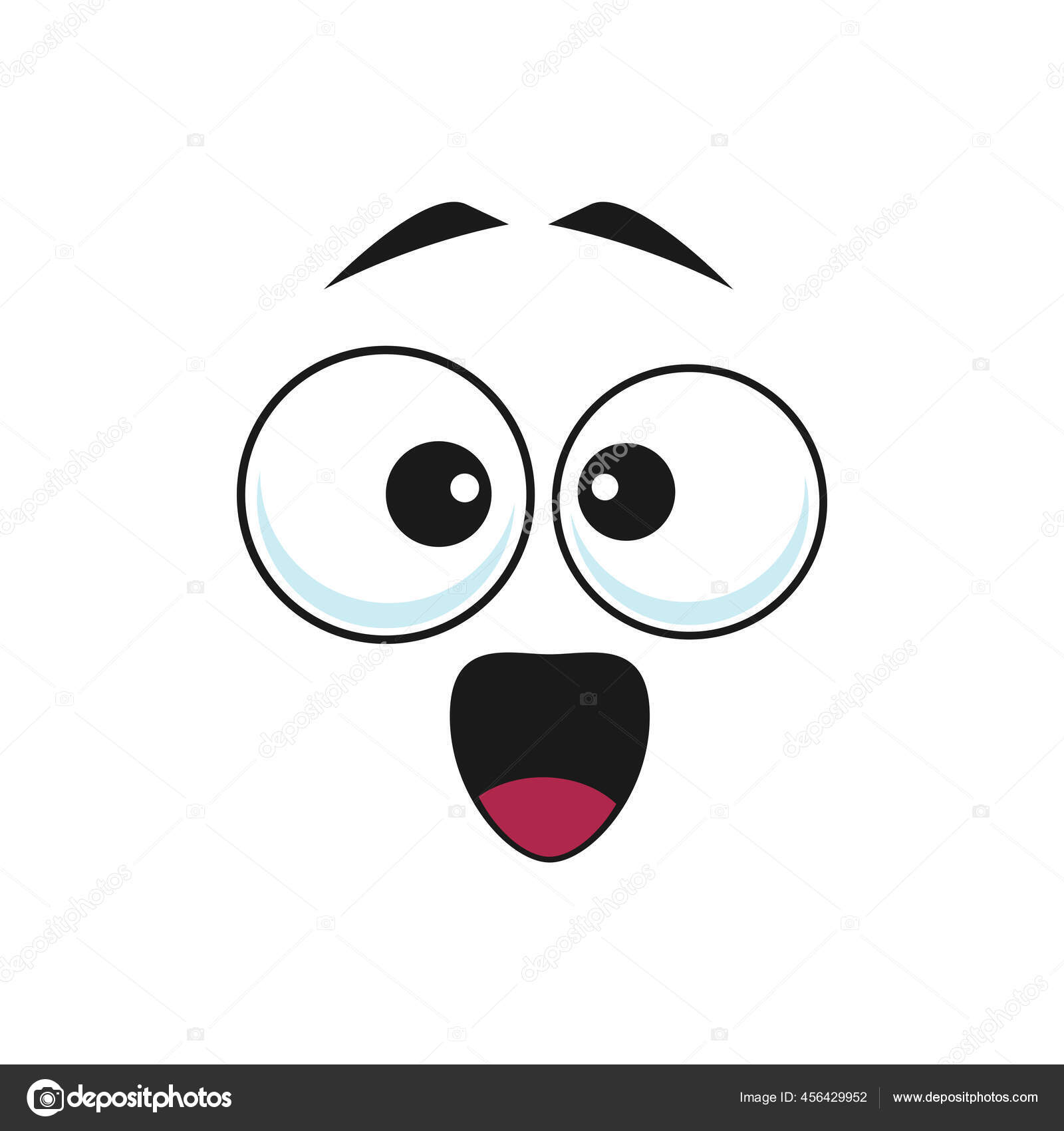 Emoji With Shocked Facial Expression Isolated Face With Eyes In