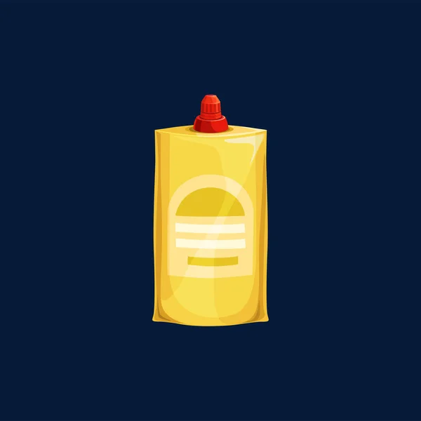 Pochette Plastique Avec Sauce Vinaigrette Ketchup Mayonnaise Moutarde Sac Debout — Image vectorielle