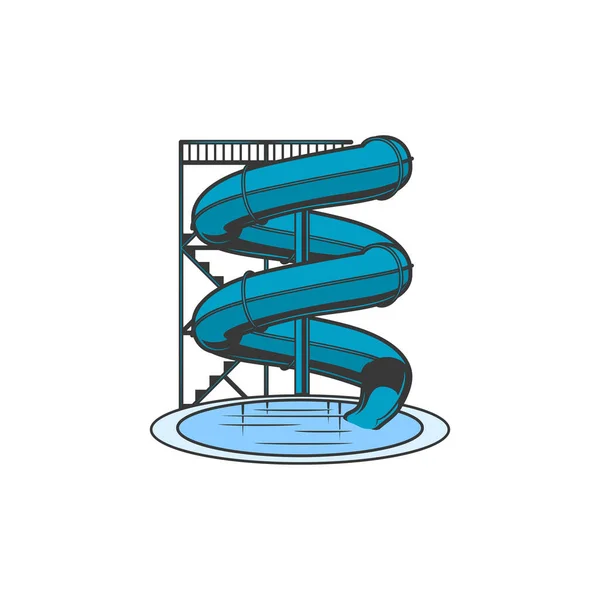 Acquascivolo Isolato Scivolo Ondulato Parco Acquatico Icona Della Piscina Cursore — Vettoriale Stock
