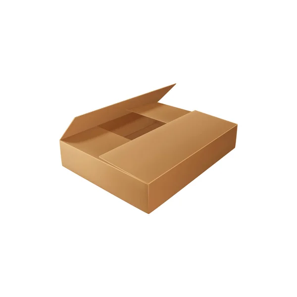 Empty Packaging Top View Cardboard Container Isolated Icon Vector Delivering — Stock Vector