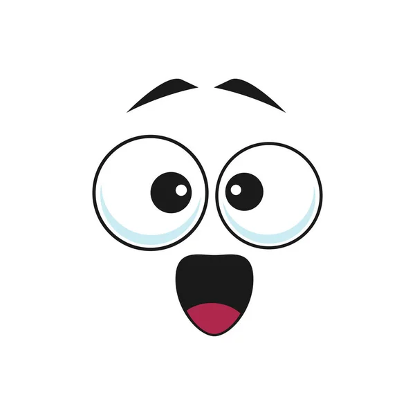 Happy Cartoon Face Vector Icon Surprised Fascinated Emoji Wow Facial — Stock Vector