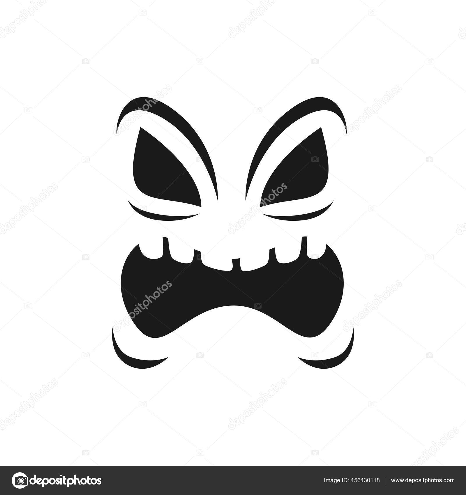 Vector Isolated Halloween Element Scary Halloween Smile, Evil Face, Scary  Face, Ghost PNG Transparent Image and Clipart for Free Download