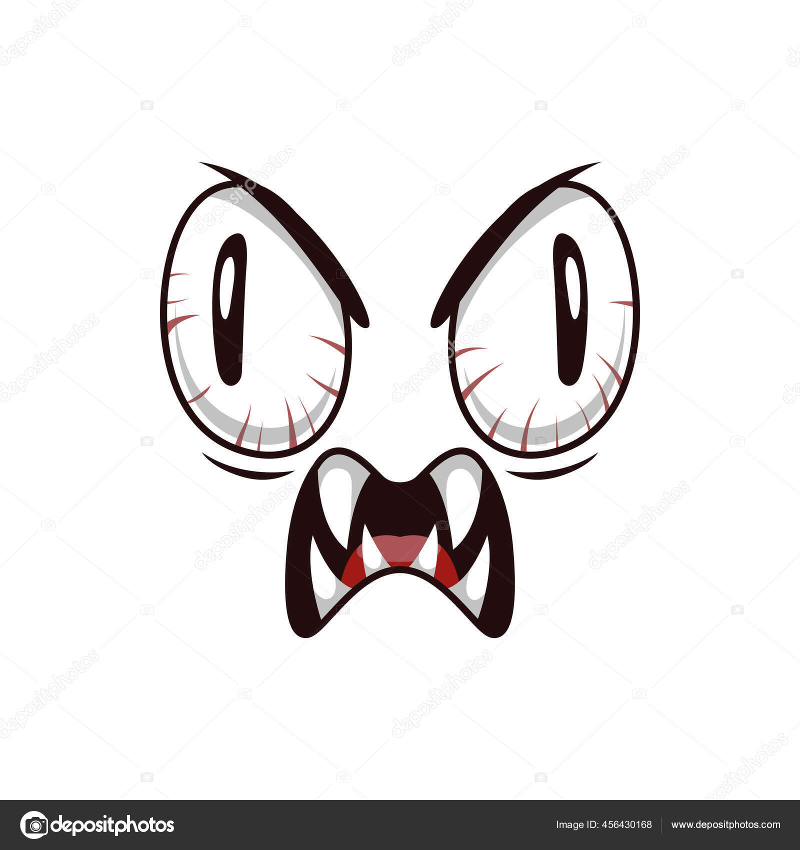 Cara De Monstro De Desenho Animado Irritado. Ilustração De Expressão De  Criatura Alienígena Mítica Assustadora E Assustadora. Timo Para Decoração  De Festa Ou Design De Pacote Royalty Free SVG, Cliparts, Vetores, e