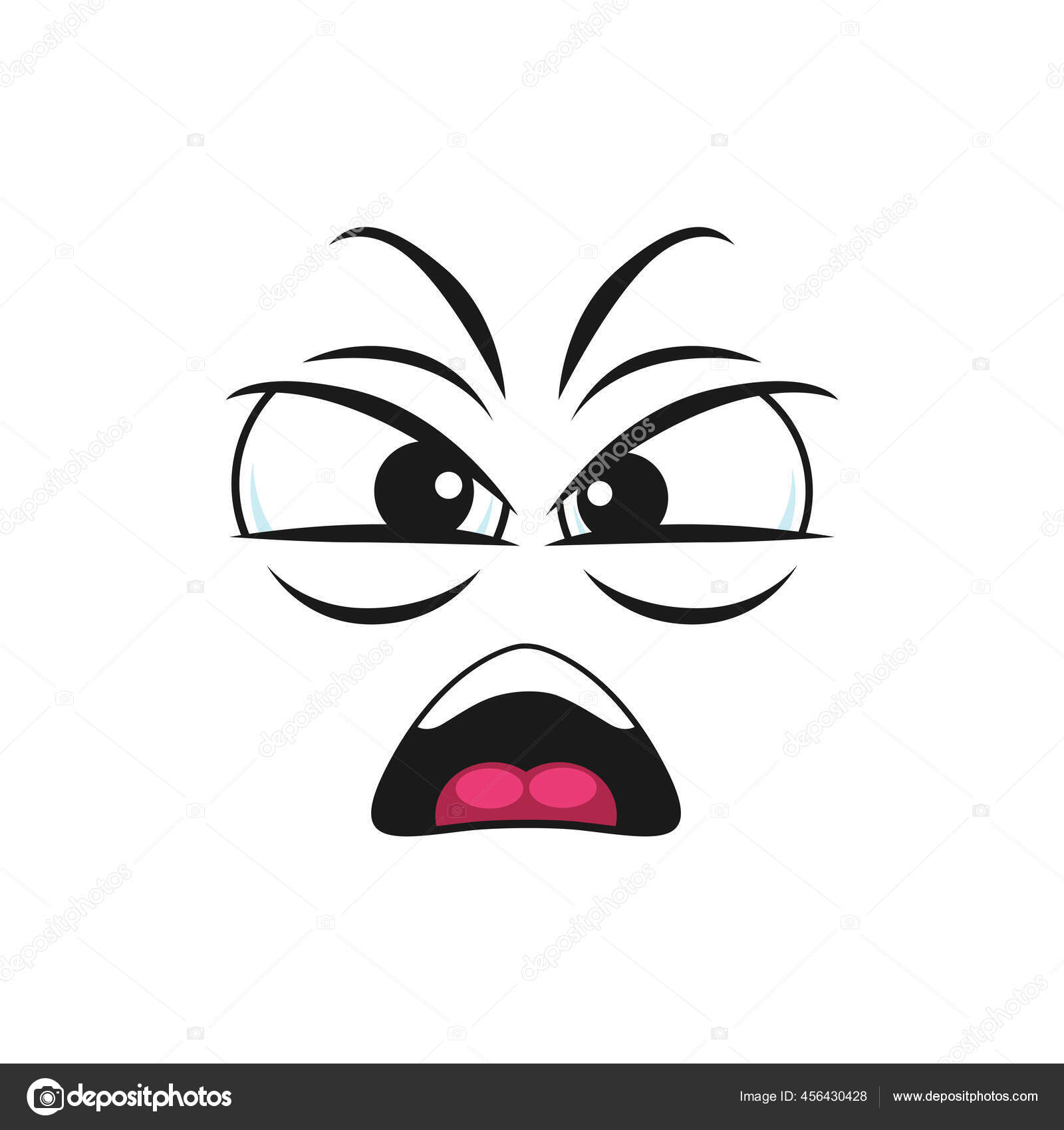 angry screaming cartoon face