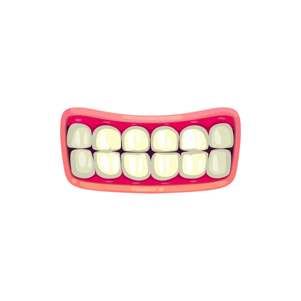 Boca Dibujos Animados Con Dientes Blancos Sonrisa Vectorial Mandíbulas Sonrientes — Vector de stock