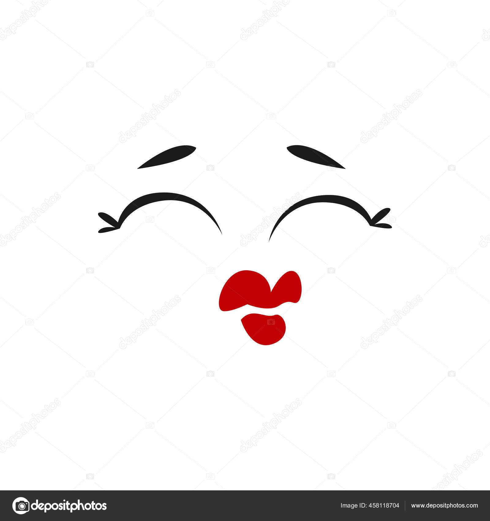 Boca sorridente lábios vermelhos estilo de desenho animado vetor isolado no  fundo branco