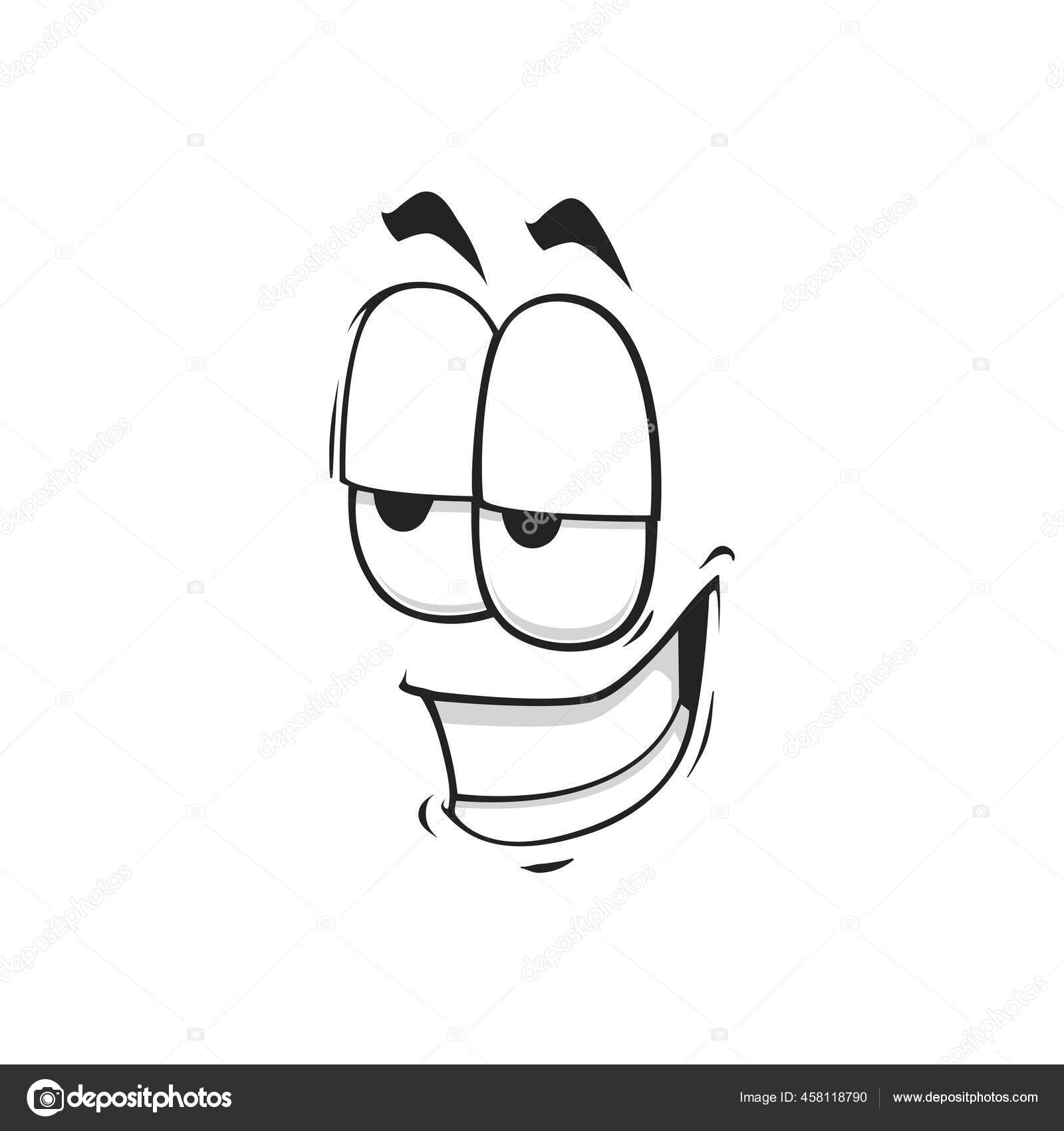 Personagem de desenho animado boca expressão de rosto emoção em