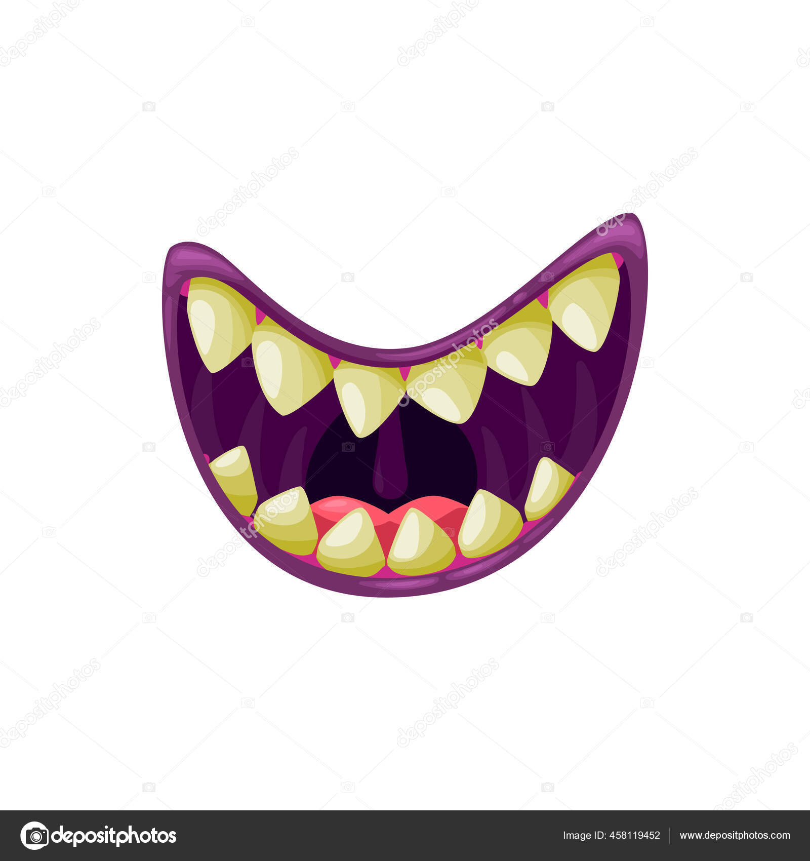 Boca Monstro Ícone Vetor Sorridente Mandíbulas Assustadoras Sorrir Com  Dentes imagem vetorial de Seamartini© 458119452