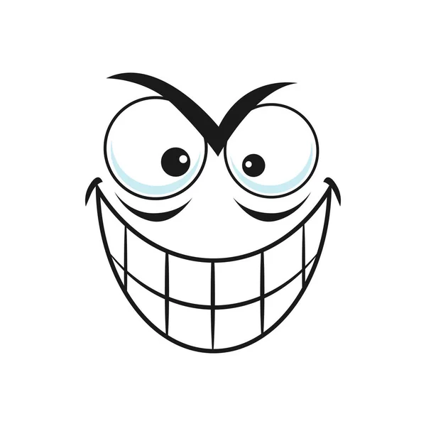 Verraderlijke Emoticon Met Tandenglimlach Geïsoleerde Emoji Vector Schattige Komische Gezicht — Stockvector