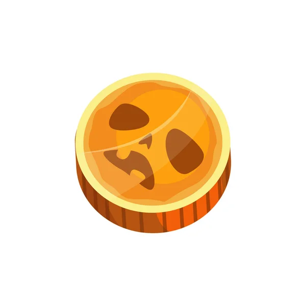 Апельсиновый Сосунок Леденец Пугающая Праздничная Сладость Реалистичная Икона Векторный Хэллоуин — стоковый вектор