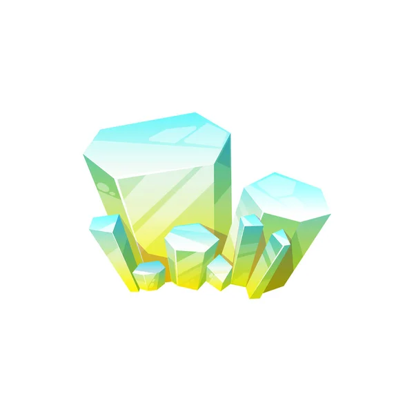 Topaz Blauw Tot Geel Mineraal Geïsoleerde Mineralogie Symbool Kristallijne Steen — Stockvector