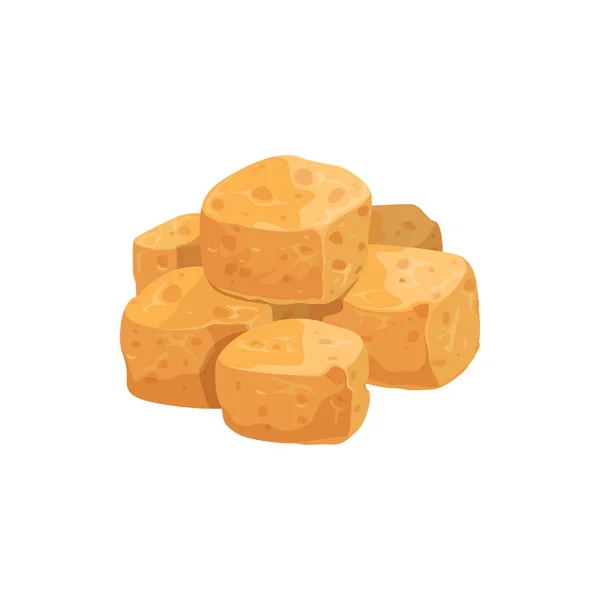 Tofu Sýr Smažené Kostky Izolované Realistické Ikony Vektorový Vegetariánský Produkt — Stockový vektor