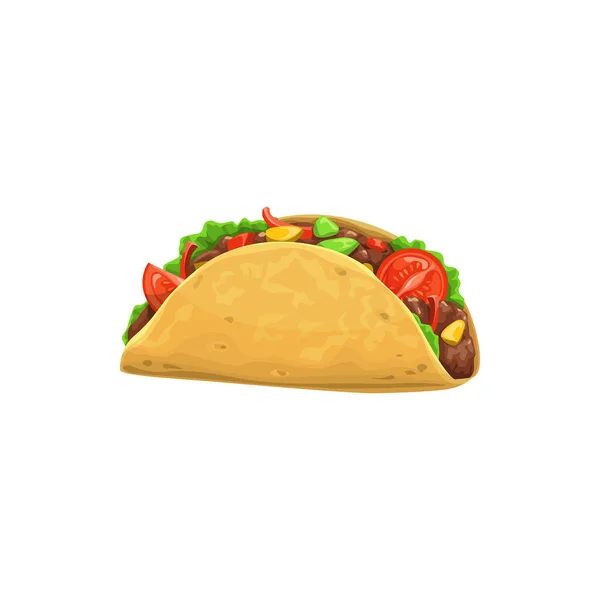 Taco Fast Food Ikone Menüjause Sandwich Der Mexikanischen Küche Vektor — Stockvektor