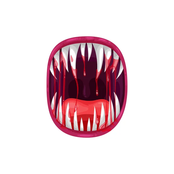 Monster Στόμα Διάνυσμα Εικονίδιο Ανατριχιαστικό Φωνάζοντας Αλλοδαπός Σαγόνια Θηρίο Αιχμηρά — Διανυσματικό Αρχείο