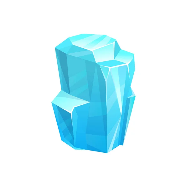 Ледяной Хрусталь Синий Замороженный Флоэ Векторный Блок Минерал Соли Ледяной — стоковый вектор