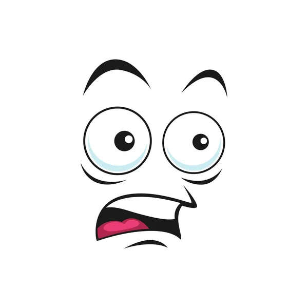 Cartoon Face Frightened Emoji Vector Scared Facial Expression Wide