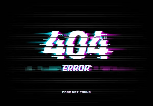 Page Introuvable Erreur 404 Sur Fond Écran Glitched Problème Avec — Image vectorielle