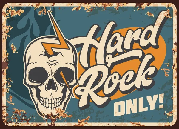 Cartaz Música Hard Rock Placa Enferrujada Retro Metal Concerto Vetorial —  Vetores de Stock
