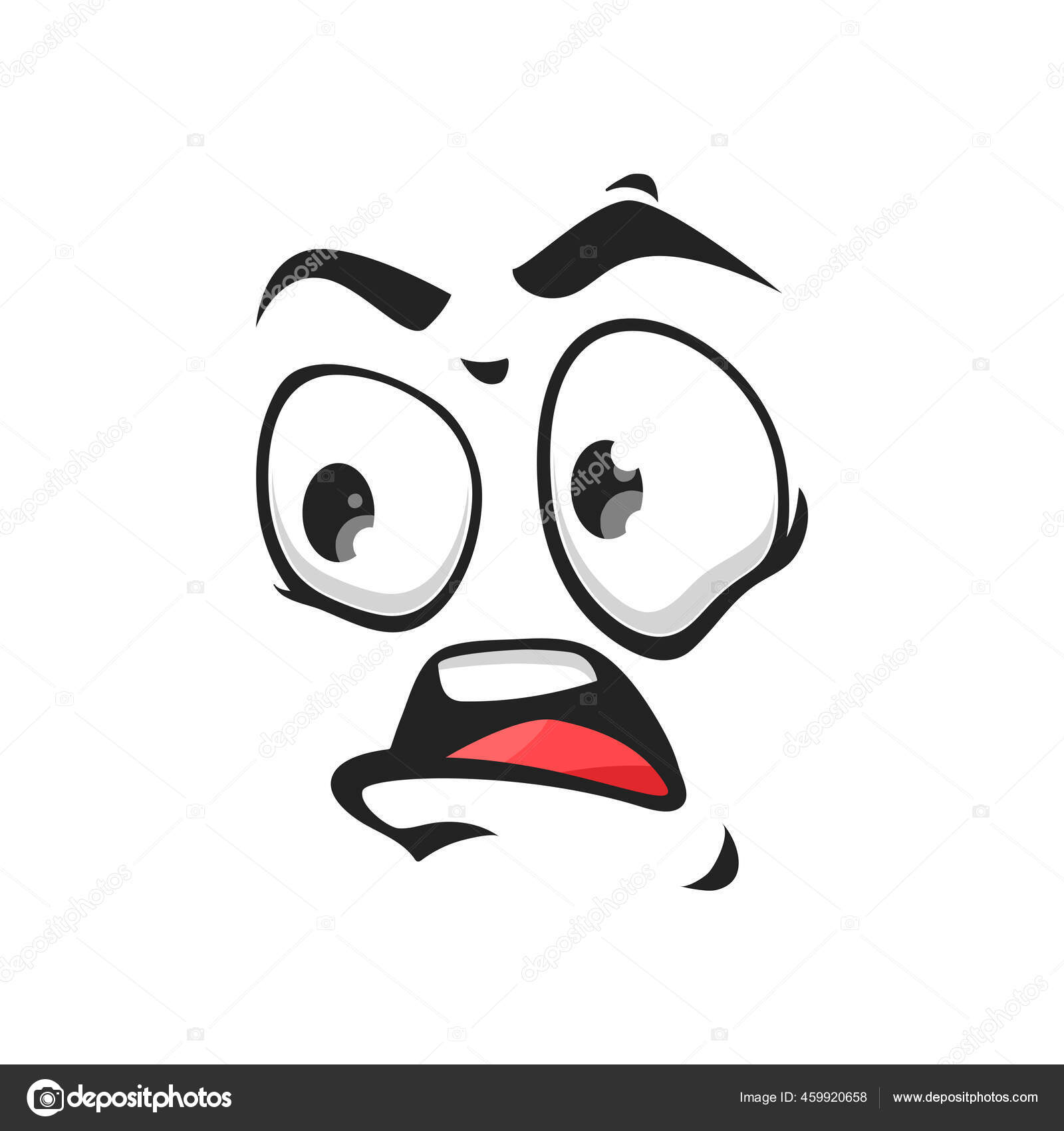 Surprised Or Scared Face Cartoon Stock Illustration - Download