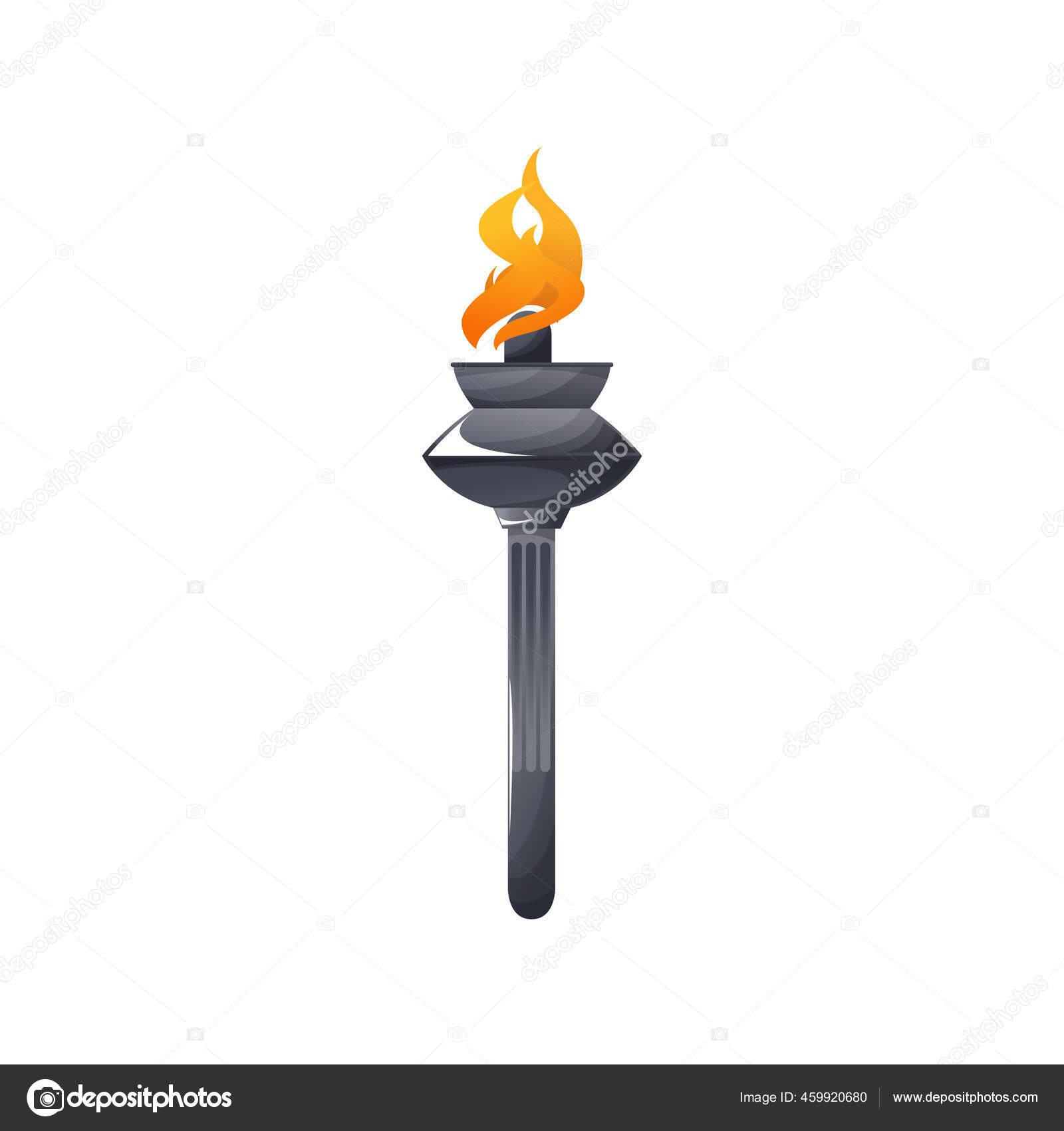 Burning Torch Metal Stick Fire Symbol Peace Isolated Icon Vector Stock  Vector by ©Seamartini 459920680