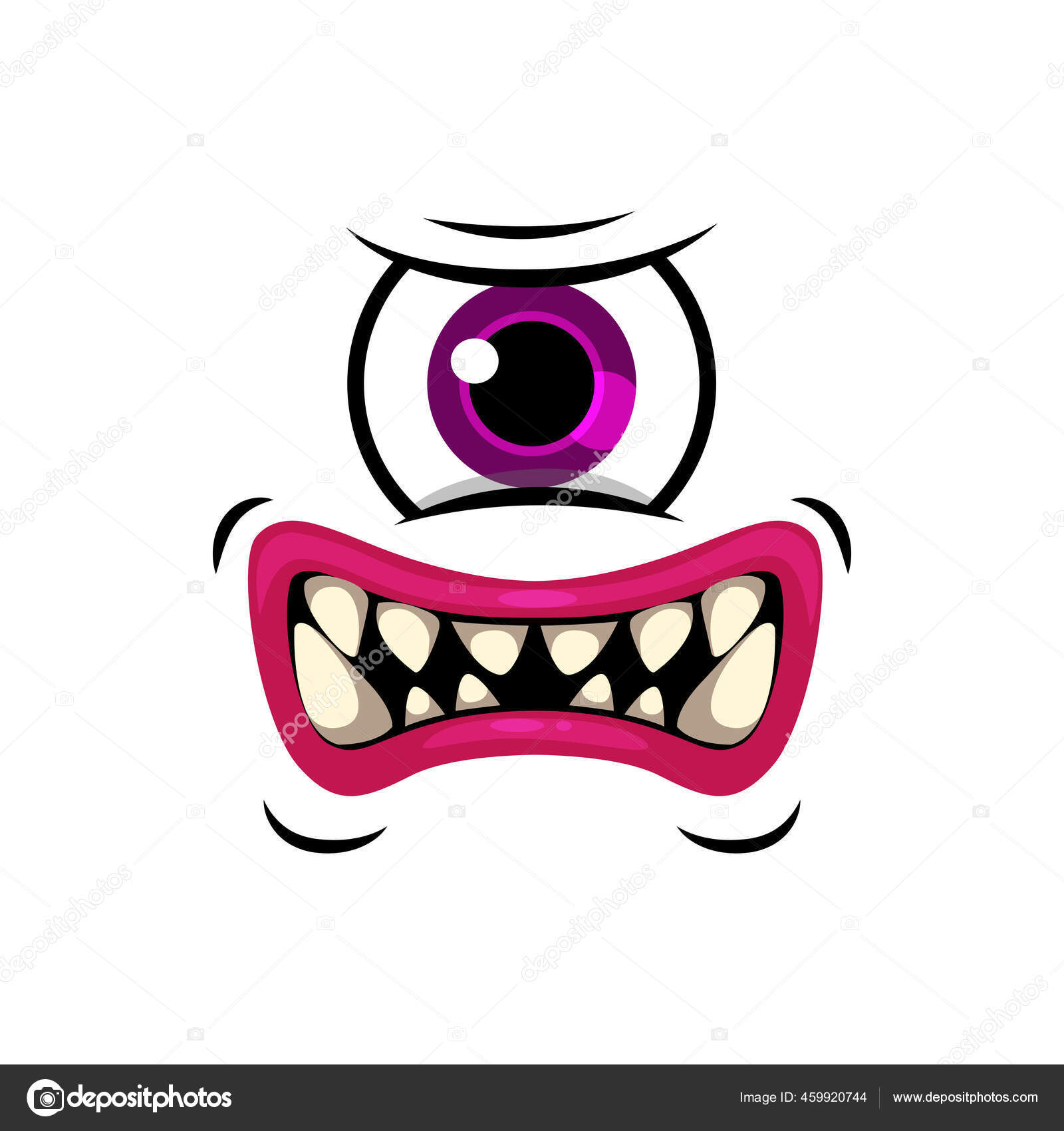 troll face creepy evil monster with big mouth eyes Sticker