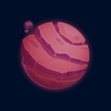 Tatlı karamelli dünya karikatürü, uzaylı çizgi film gezegeni izole edilmiş tatlı şekerlemeler dış uzay fantezi nesnesi düz çizgi film ikonu. Vektör lezzetli küre, ui oyun tasarım unsuru, lezzetli yaşanabilir gezegen