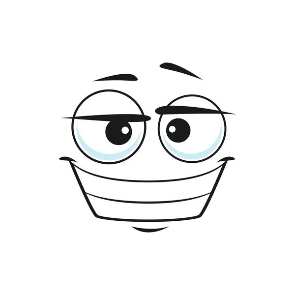 Emoticono Con Gran Sonrisa Dentada Icono Lineal Aislado Vector Emoji — Vector de stock