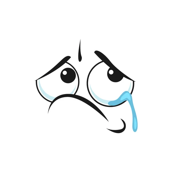 Emoticon Pianto Offeso Con Lacrime Sugli Occhi Emoji Pianto Isolato — Vettoriale Stock