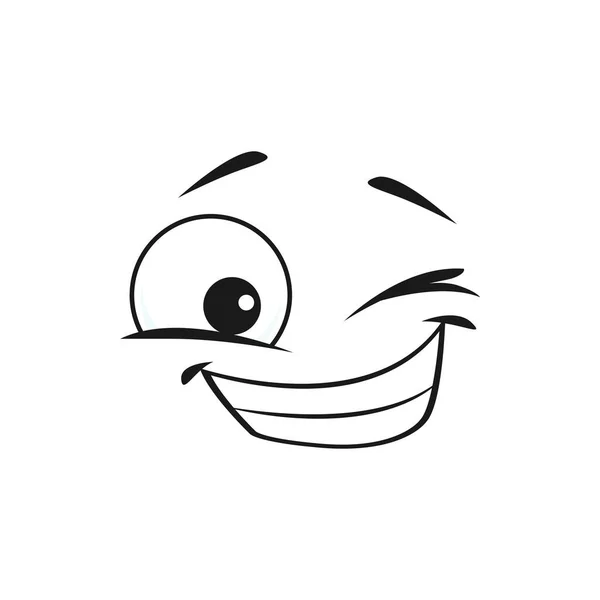 Winking Smiley Face Isolated Emoticon Blinking Eye Vector Cute Cartoon — Stock Vector